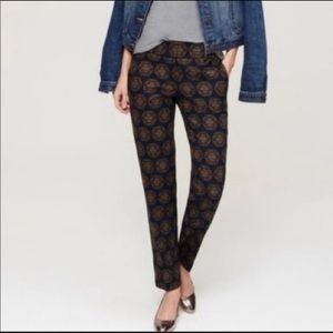 Loft Marissa size 0 straight leg medallion print pant
